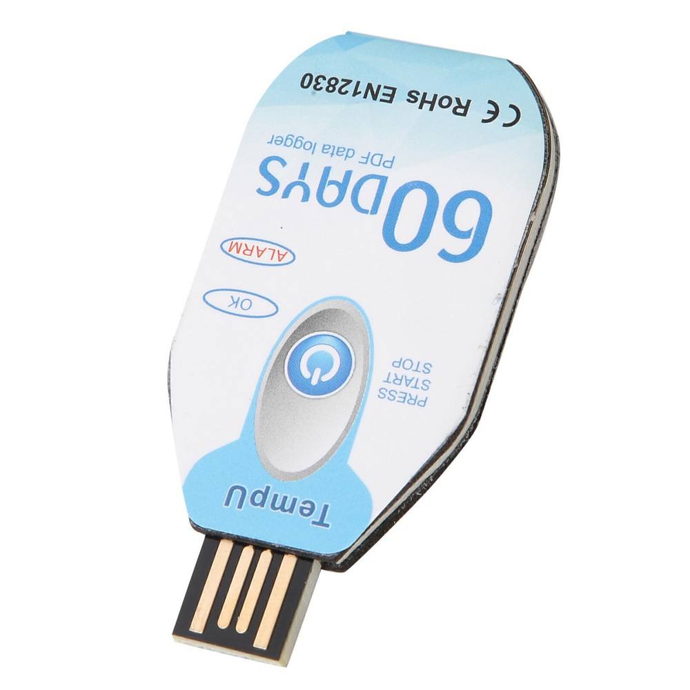 Temperature Data Logger Single Use PDF Report USB Port 10000 Points