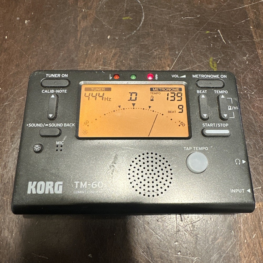 Korg TM-60 Tuner Metronome Combo Backlit Display