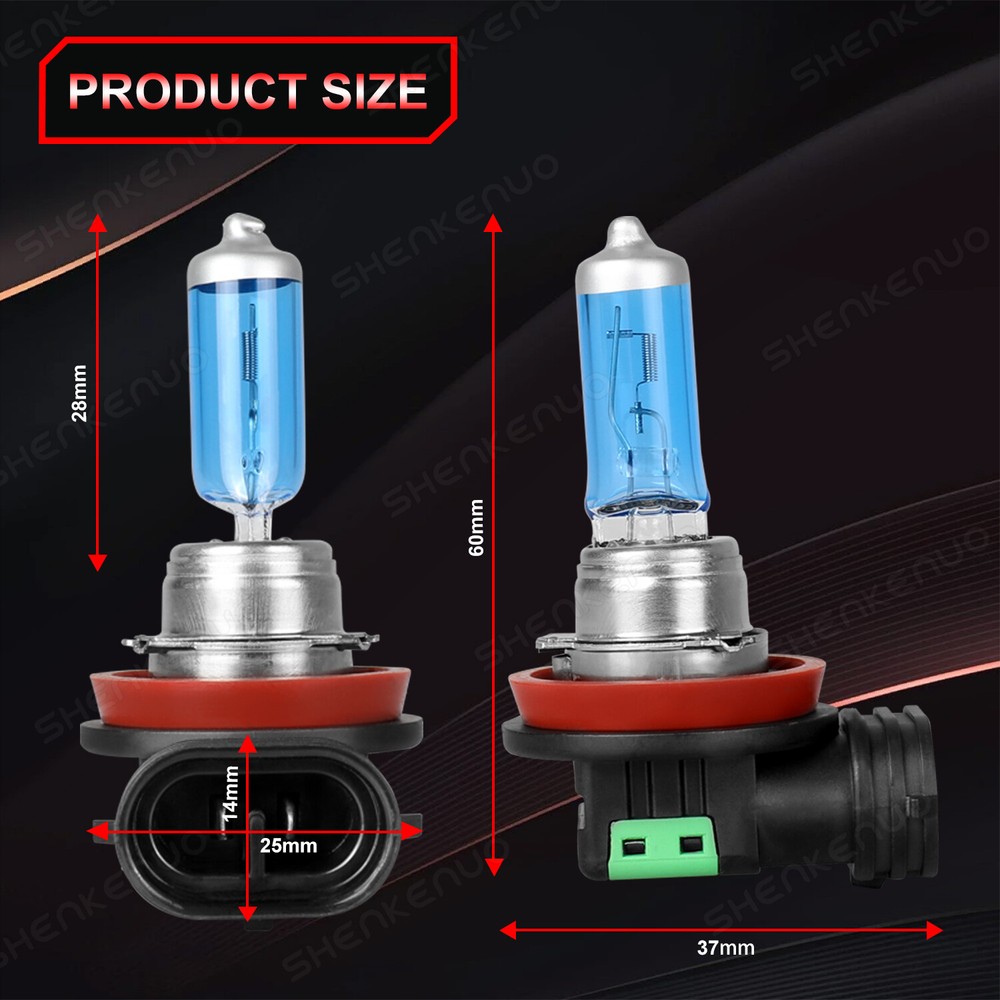 H11 White Low Beam Headlight LED Light Bulbs For 2009-2013