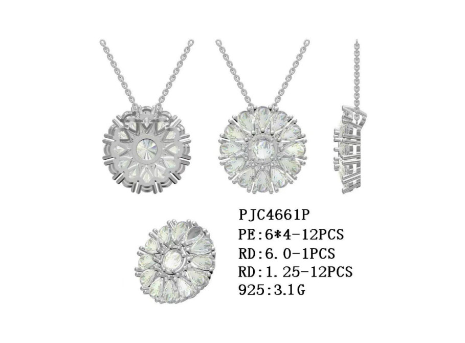 Sterling Silver Semi Mount Pendant Setting 6x4mm