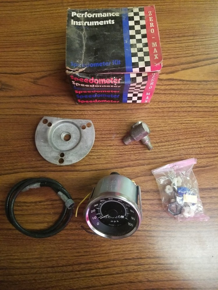1970'S VINTAGE PERFORMANCE INSTRUMENTS ZERO MAX SNOWMOBILE SPEEDOMETER NEW