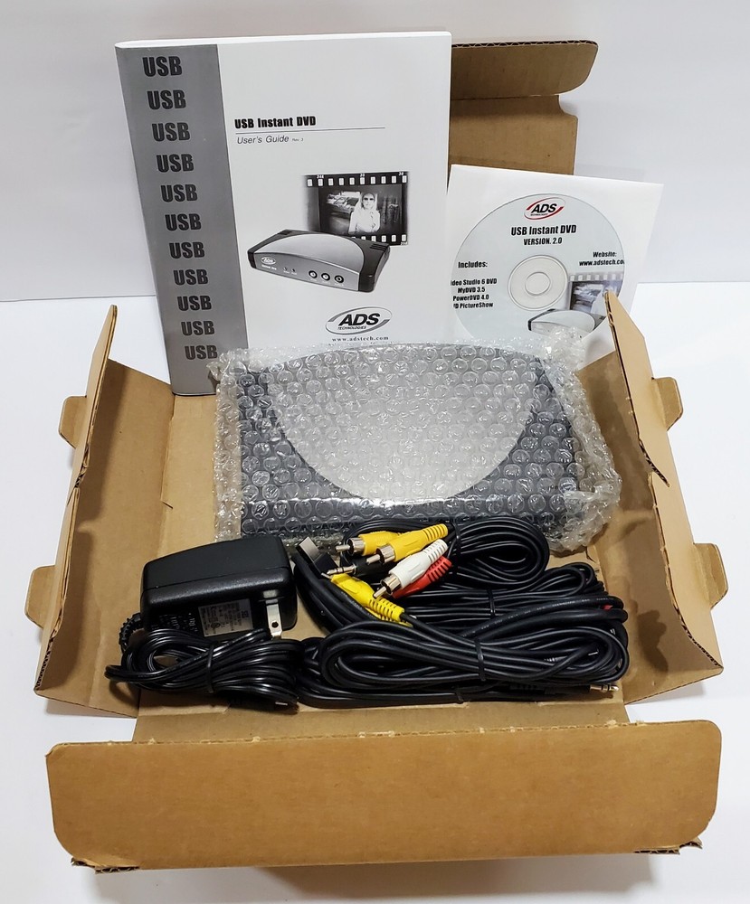 NIB ADS Technologies USB Instant DVD Converter USBAV-700