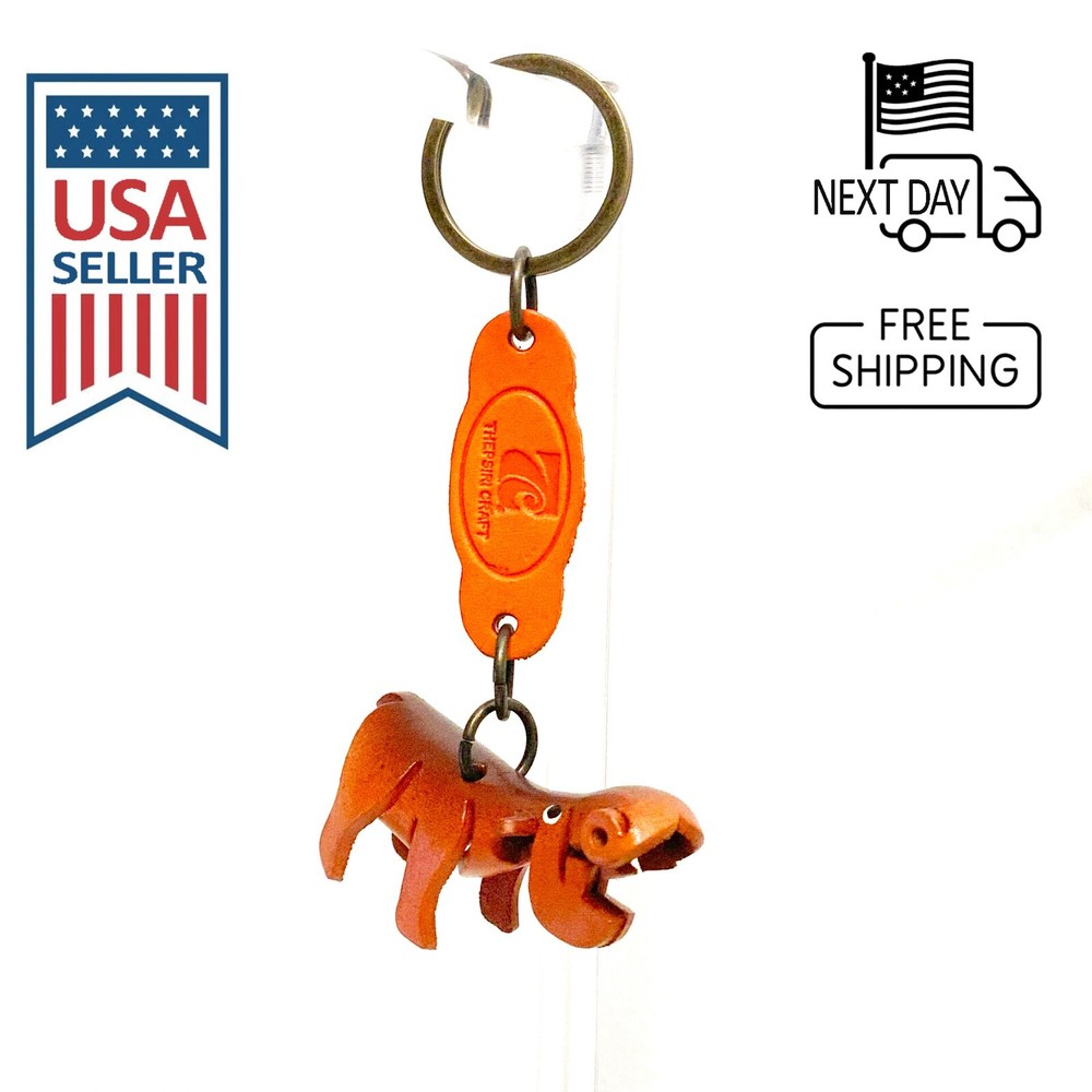 Hippo Handmade Leather Keyring