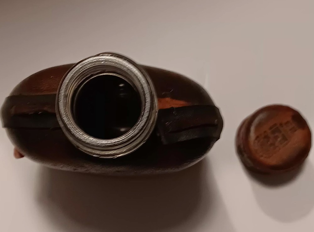 Peru TUMI PERU Pisco Puro Leather-wrapped Liquor Bottle Empty