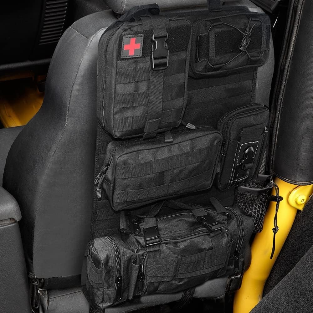 Universal Tactical Seat ​Back Organizer Vehicle Molle Panel Black