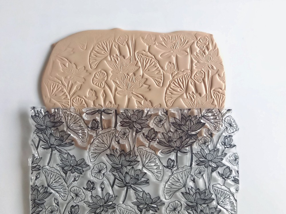 Ginkgo Lotus Pattern Texture Mats for Polymer clay | Imprint pattern stamps