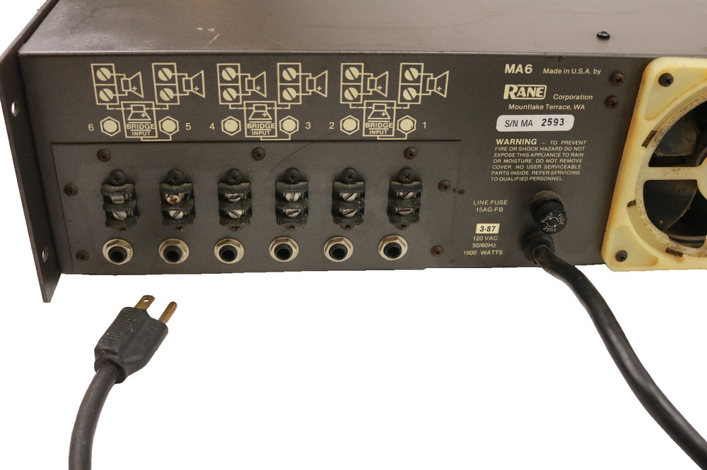 Rane MA 6 Multi-Channel Power Amplifier
