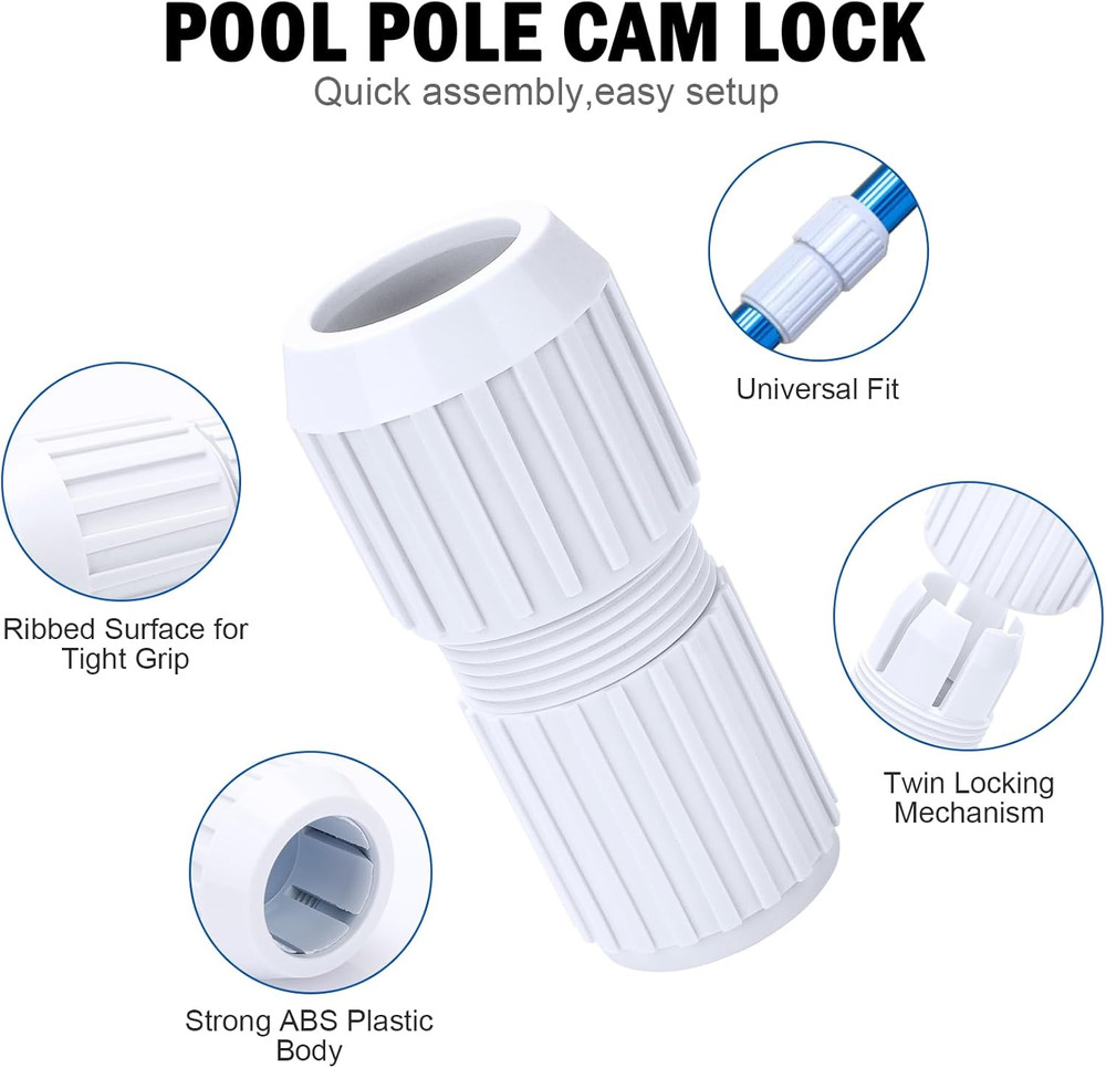 Pool Telescoping Pole Cam Lock Replacement 2Pc, EZ Lock Cam for Telescopic