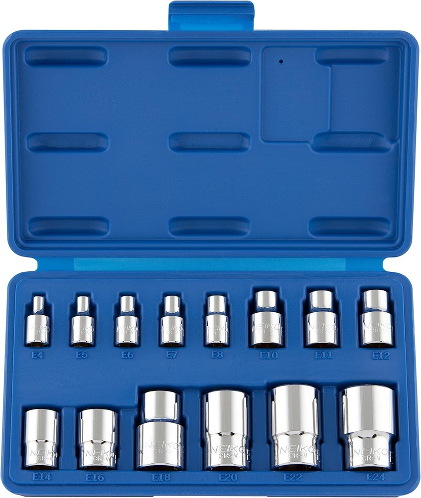 E-Torx Socket Set, 14 Piece, External Torx Socket, E4 to E24, 04300A