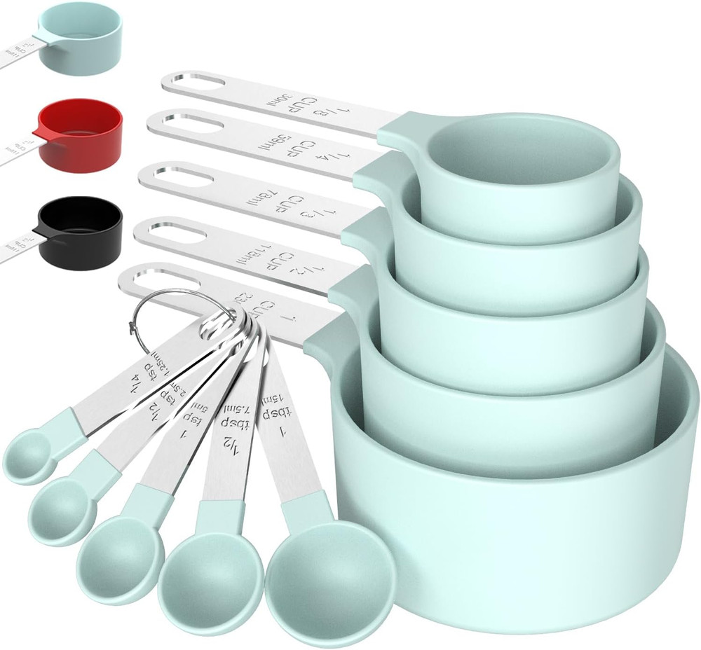 TILUCK Measuring Cups & Spoons Set, Stackable Cups and Spoons, Nesting Measure C