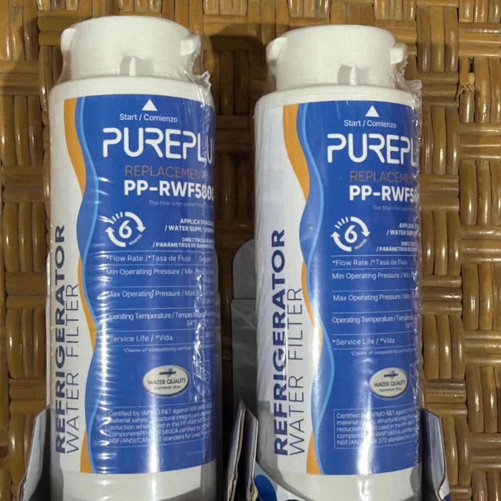 2 (two) PurePlus PP-RWF5800A-S HIGH CAPACITY REFRIGERATOR WATER FILTER
