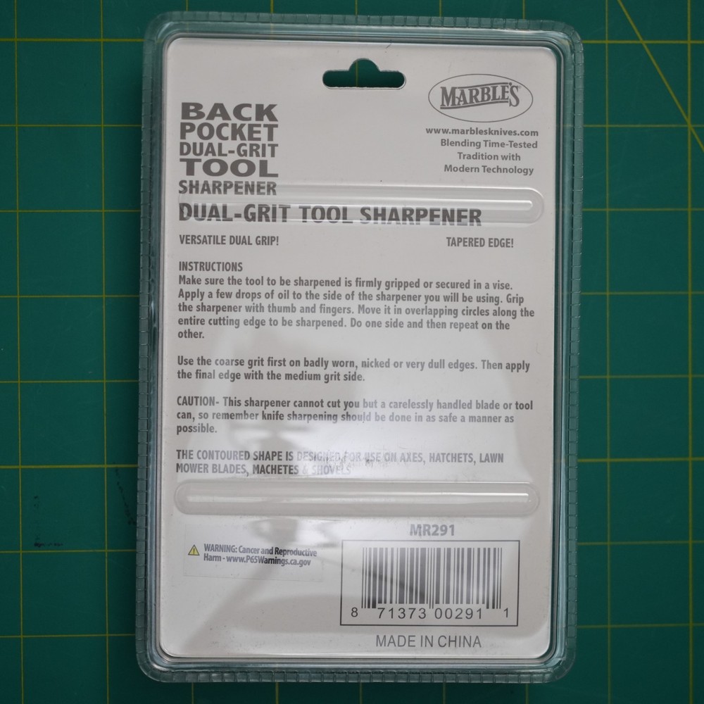 Marbles Back Pocket Sharpener Sharpening Stone Tool Coarse Medium Grit Sides