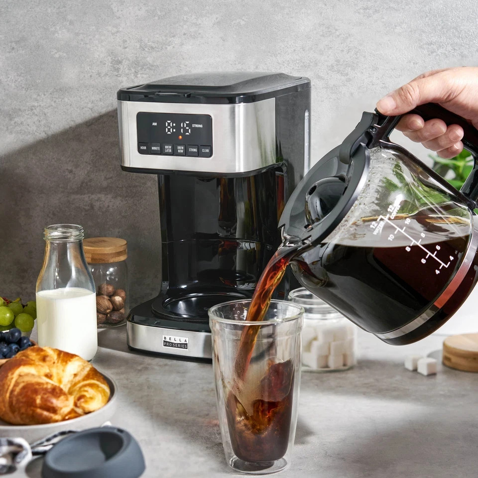 bella PRO - 12-Cup Programmable Coffee Maker - Stainless Steel