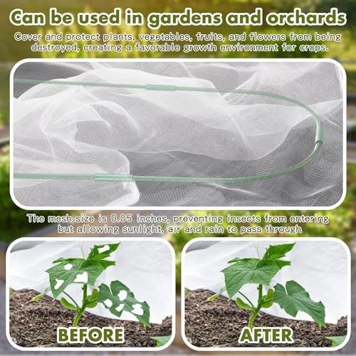2 Pack Garden Netting for Raised Beds Rectangular Pest Barrier for 4x2x1 ft