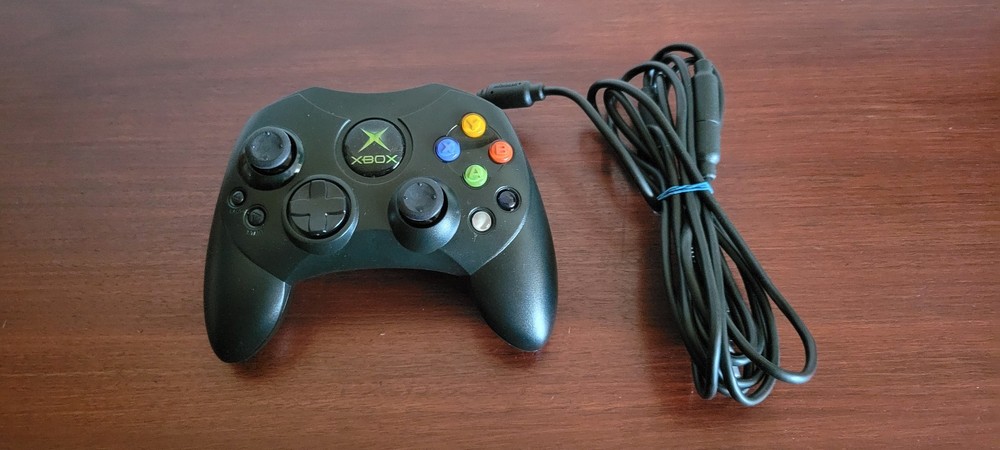 Original Xbox OEM S Type Black Controller With Breakaway Cable