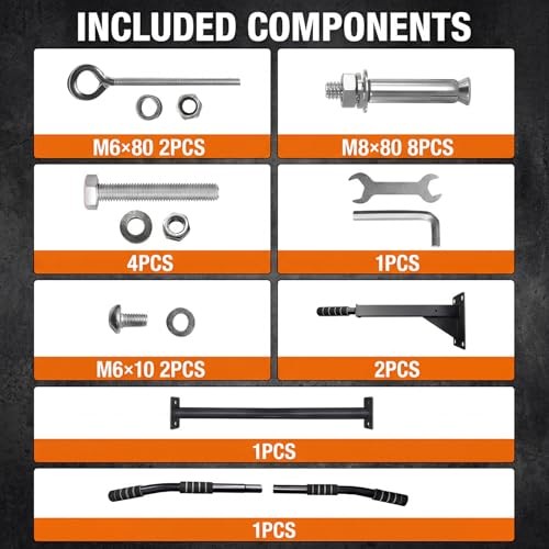 Pull Up Bar Wall Mounted - Multifunctional Wall Mounted Pull Up Bar for Home