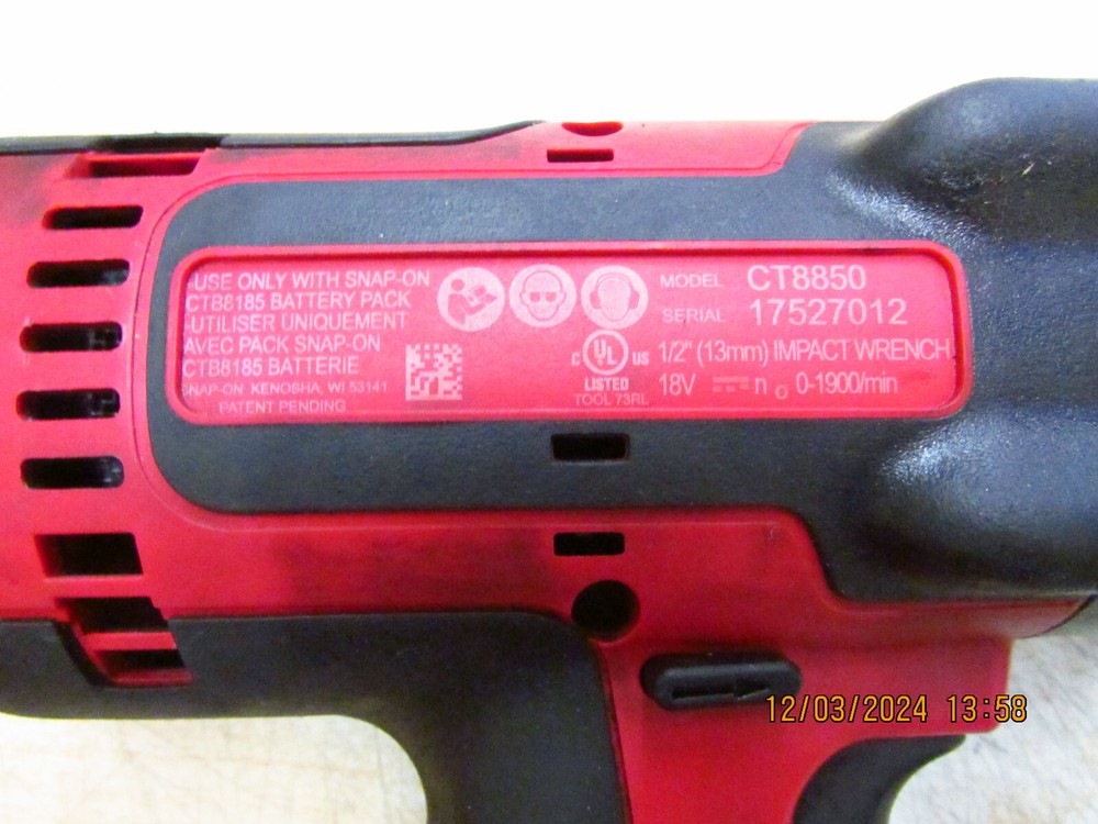 Snap on impact drill and 18 volt battery