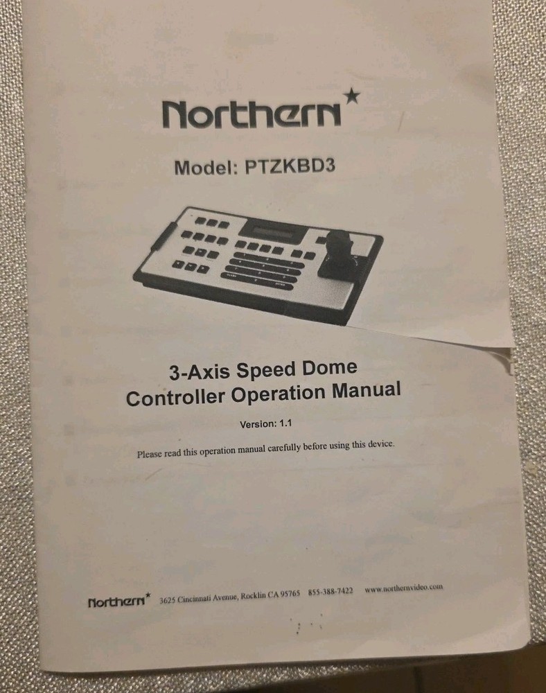 Ptzkbd3 Full Size Keyboard Controller Northern 3- AXIS Speed Dome