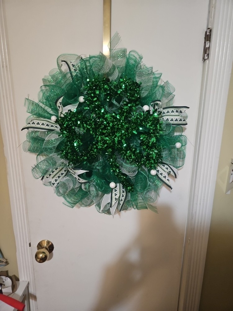 St. Patrick's Day Deco Mesh Wreath