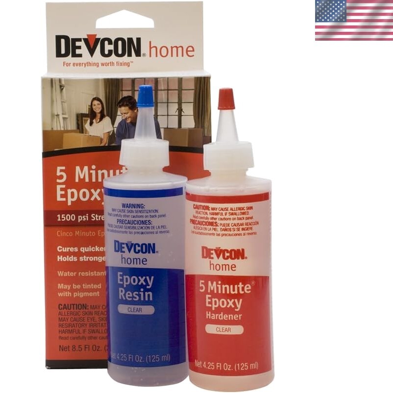 Devcon 5 Minute Epoxy | Fast-Setting Adhesive | 8.5 fl oz Total | 2 Bottles