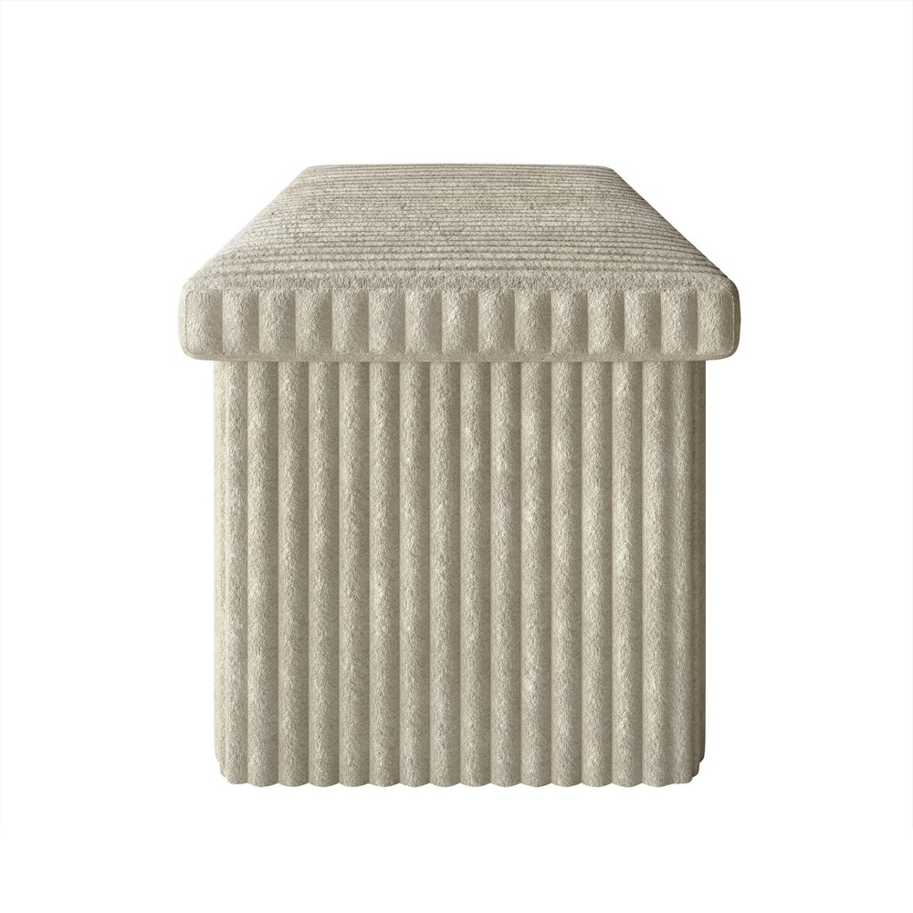 Florence Upholstered Folding Storage Bench W/ Foam Filled Seat Multi-Purpose