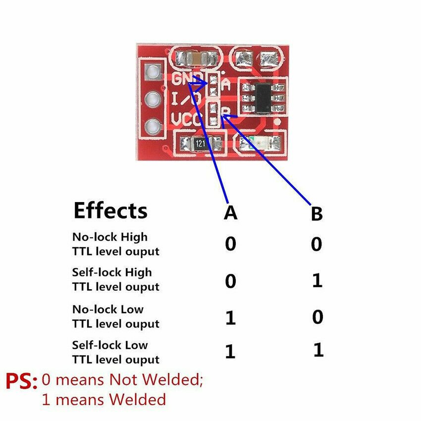 10pcs TTP223 Capacitive Touch Sensor Modules, Self-Locking Switch for Arduino