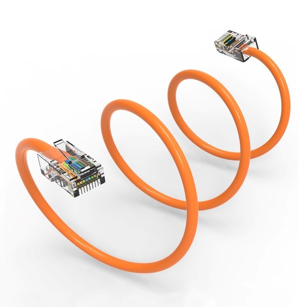 10FT Cat5e RJ45 Ethernet LAN Network UTP Non-Booted Patch Cable Copper Orange