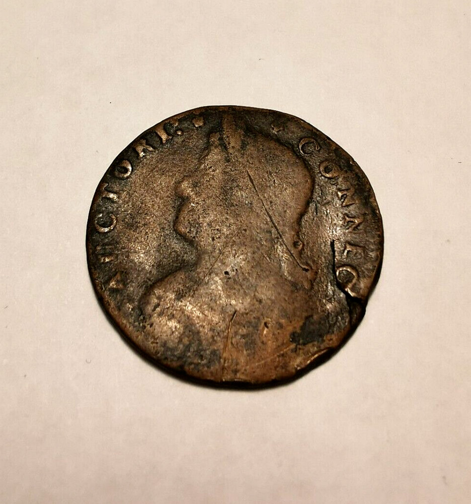 1787 US CONNECTICUT Cent Cooper Coin "Draped Bust Left"