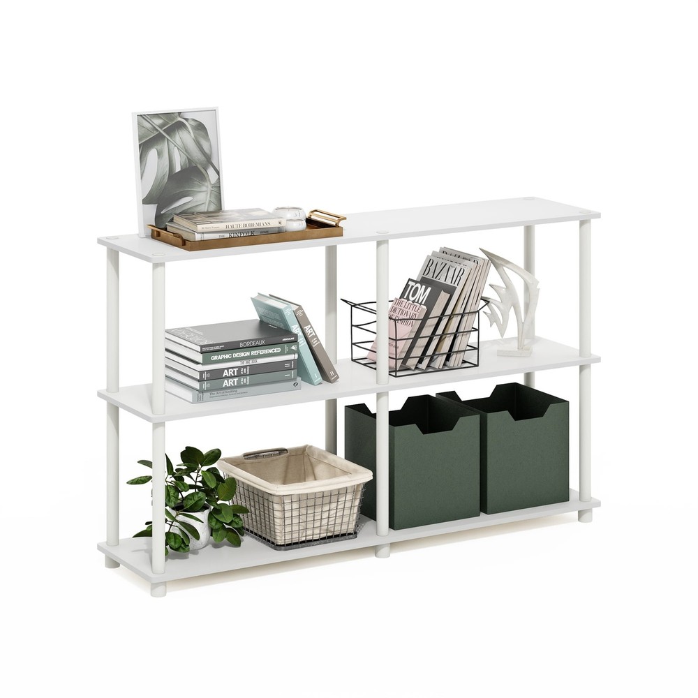 3-Tier Double Size Storage Display Rack Amber Pine/Black