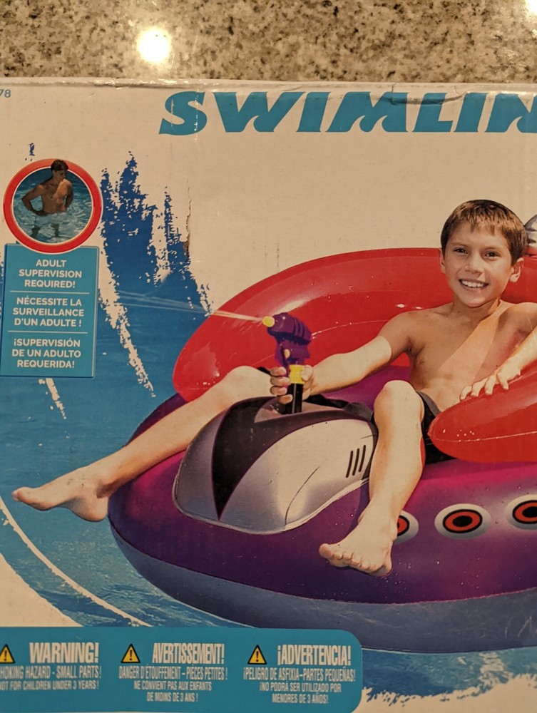 SWIMLINE ORIGINAL Inflatable UFO Spaceship Pool Float Ride On With Fun Consta...