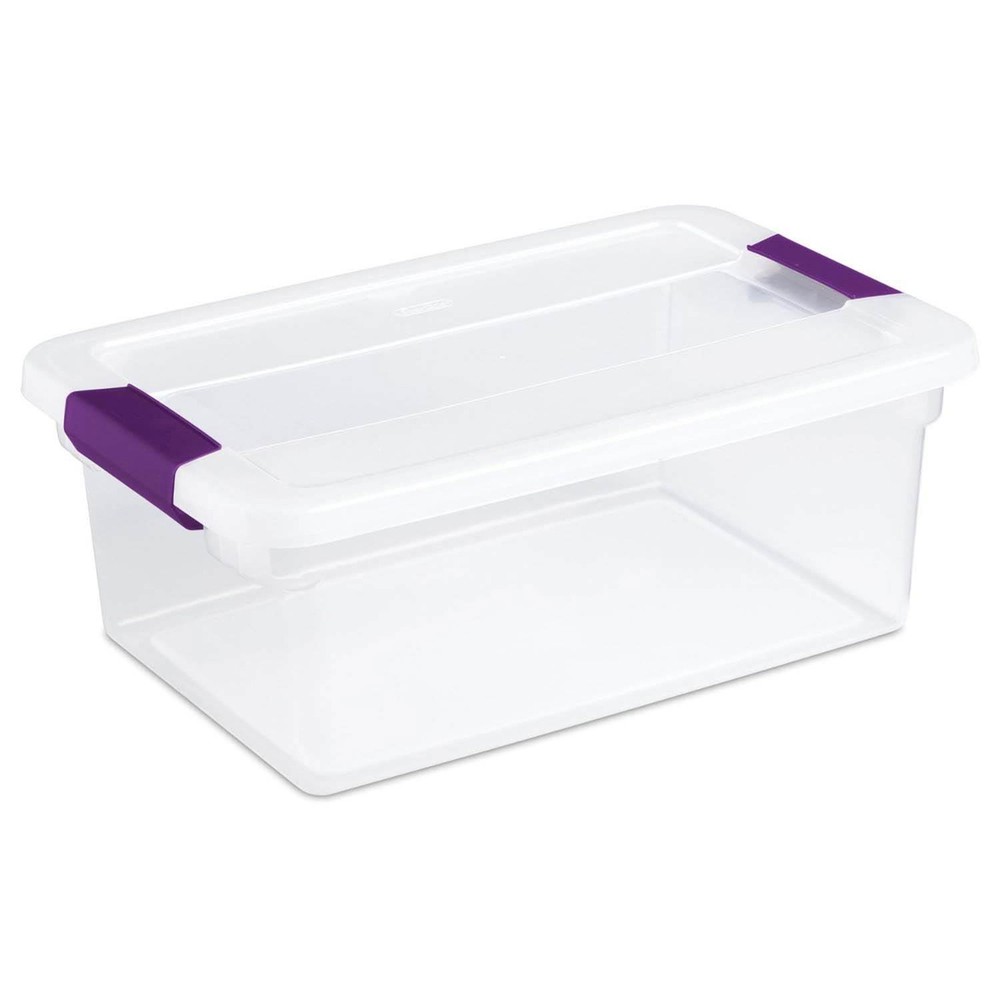 Sterilite 15 Qt. Plastic Stackable Storage Container with Lid, Clear (12 Pack)