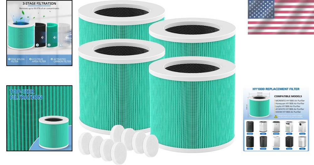 4 Count HY1800 Replacement Filters - High-Efficiency System