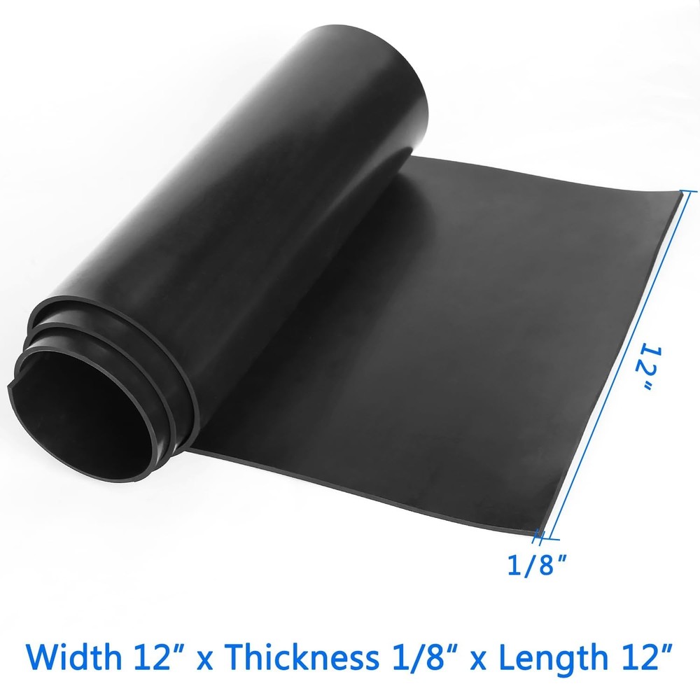 Solid Rubber Sheets Strips, 12" Wide x 1/8" Thick x 12" Long Neoprene Rubber ...