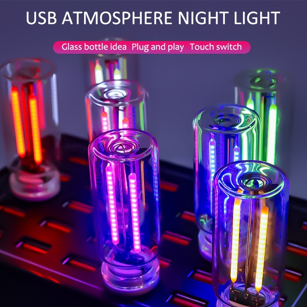 1PCS Purple Touch Control Car USB LED Light Atmosphere Night Light Dimmable New