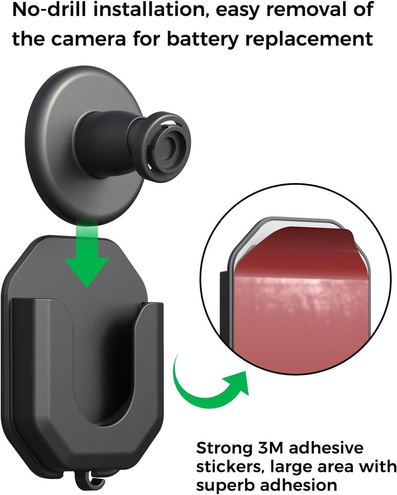 Black 3 Pack Blink Camera Mounts - Adhesive Brackets for Effortless Installation