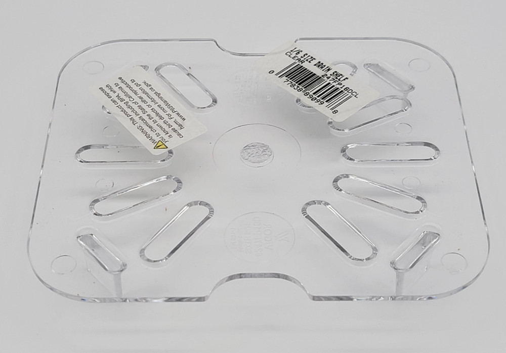 (12 Pack) Vigor 1/6 Size Clear Polycarbonate Drain Tray 247FP16DCL