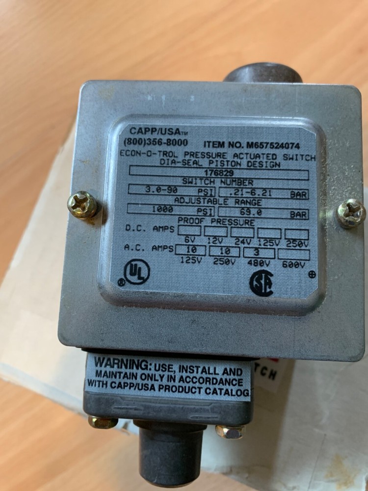 CAPP/USA PRESSURE ACTUATED SWITCH