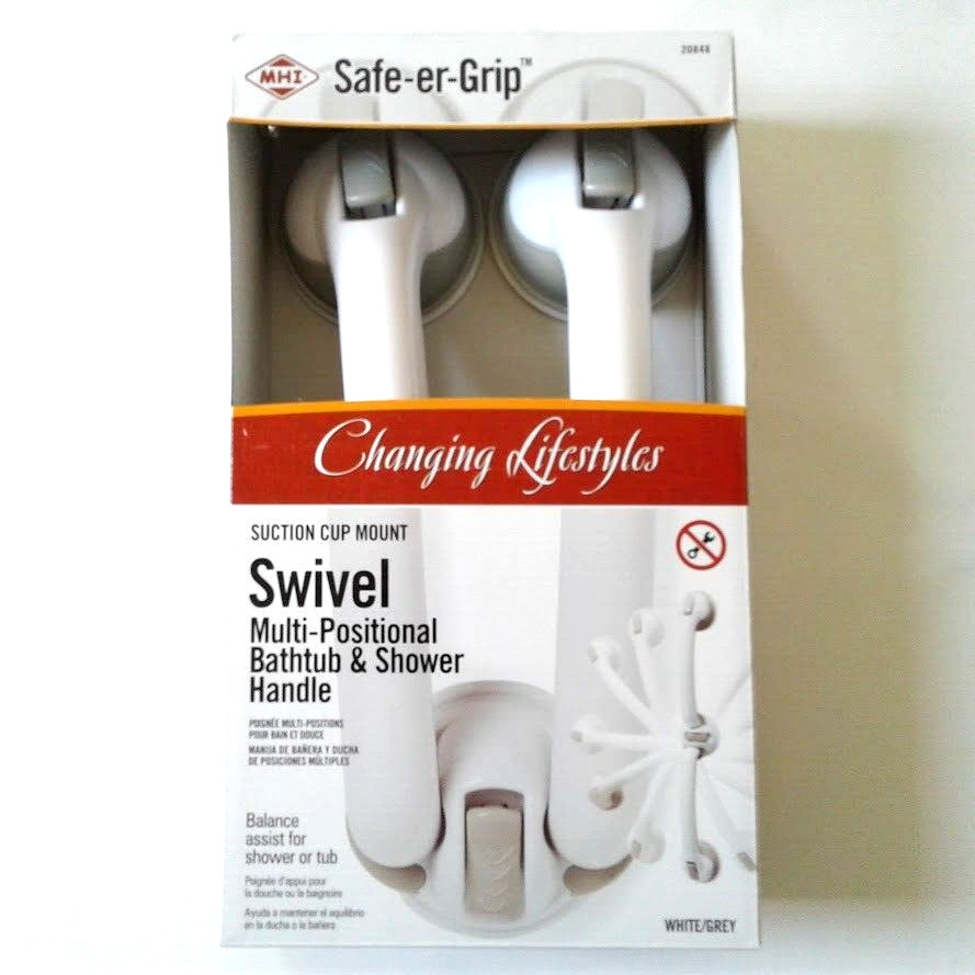 MHI Safe-er-Grip Suction Mount Swivel Bathtub Shower Balance Assist Handle 20848