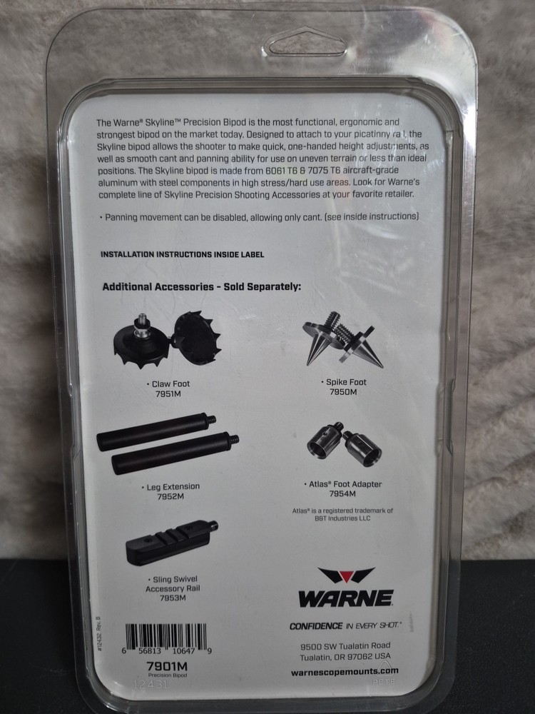 Warne Skyline Precision Bipod - 7901M