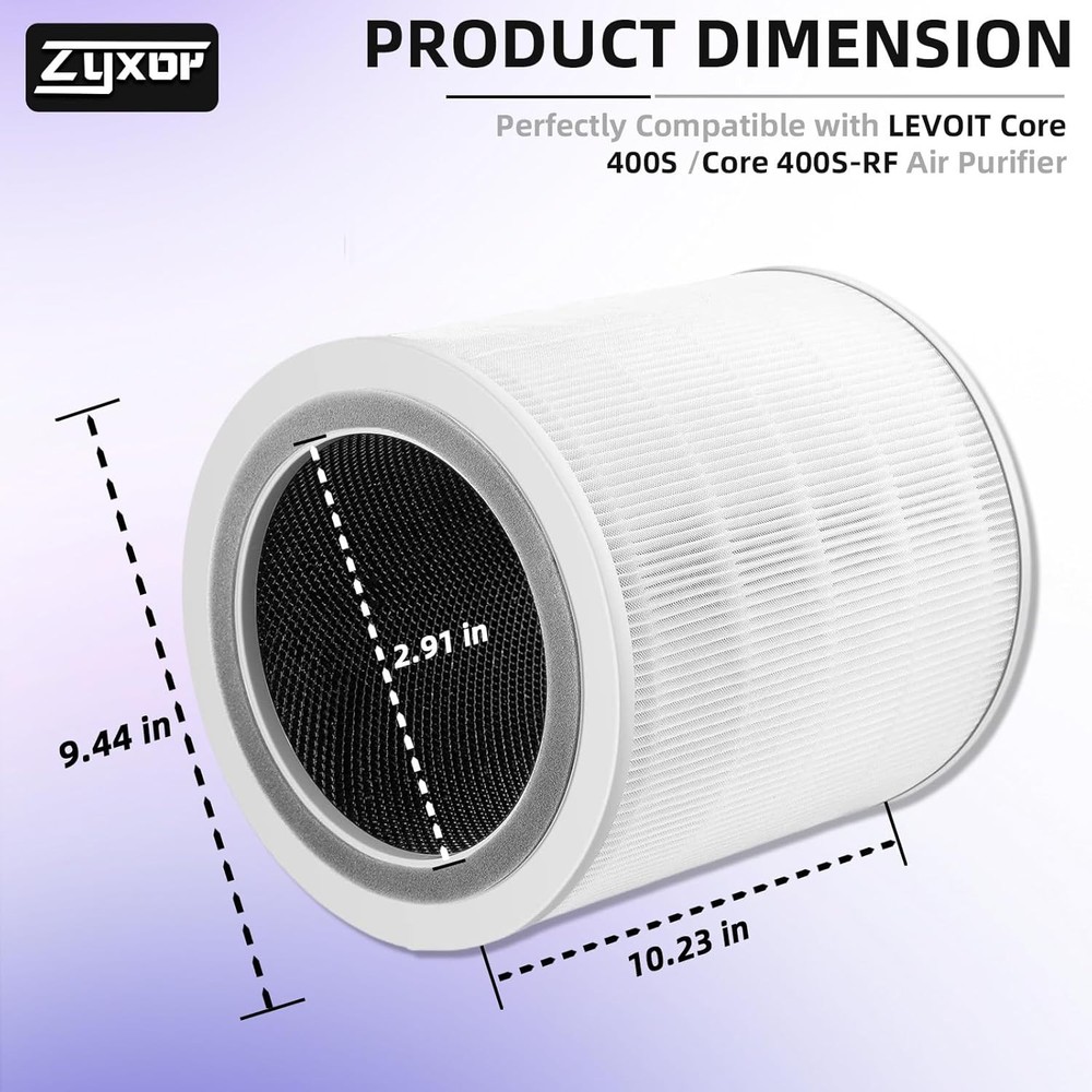 Core 400S Replacement Filter Compatible LEVOIT Core Air Purifier 2 Pack, White