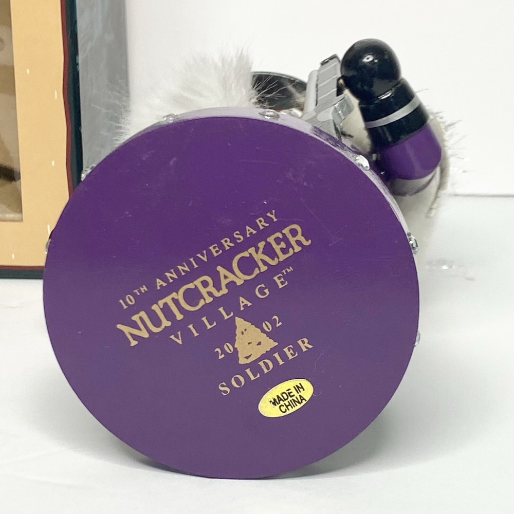 Nutcracker Village 10th Anniversary Purple Soldier Nutcracker