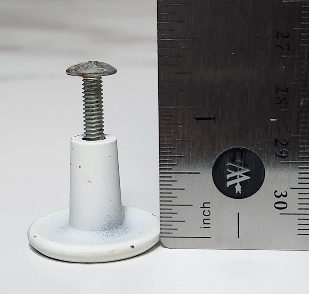 Vintage Metal White Drawer 1" Pull Knob