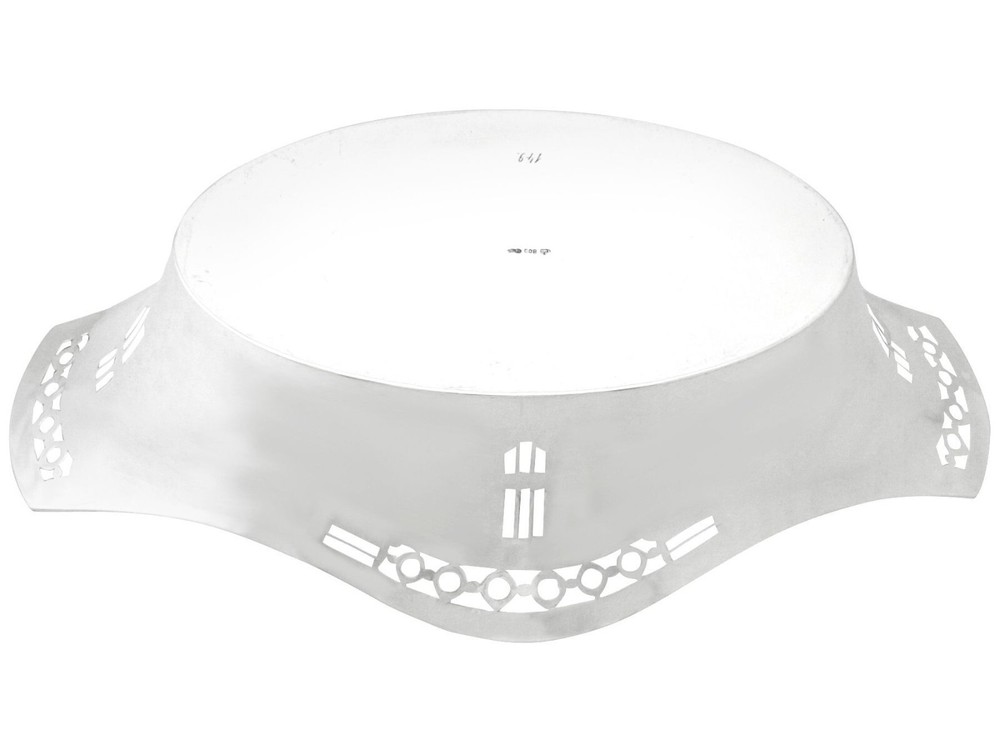 Antique Art Deco German Silver Bread Dish