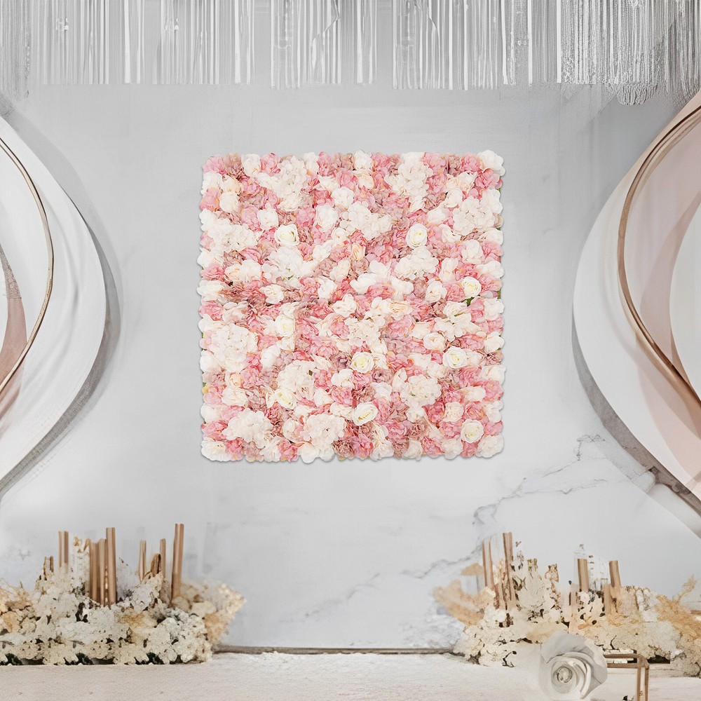 Silk Rose Flower Wall Backdrop Artificial Flower Wall Panel For Wedding Decor