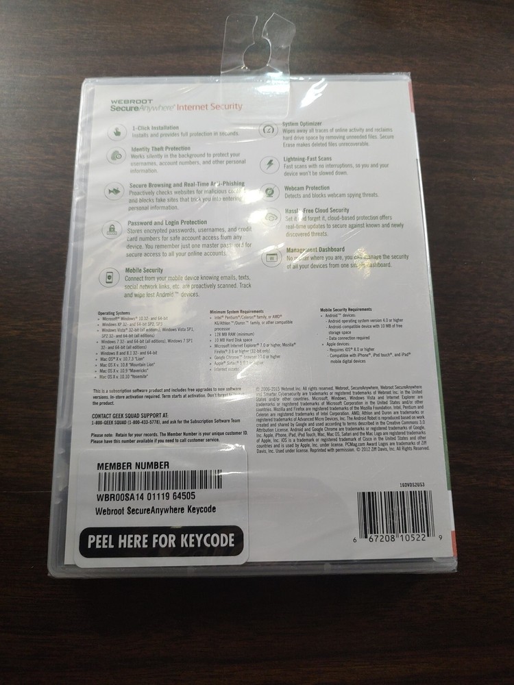 Webroot SecureAnywhere Internet Security For PC/MAC/Mobile