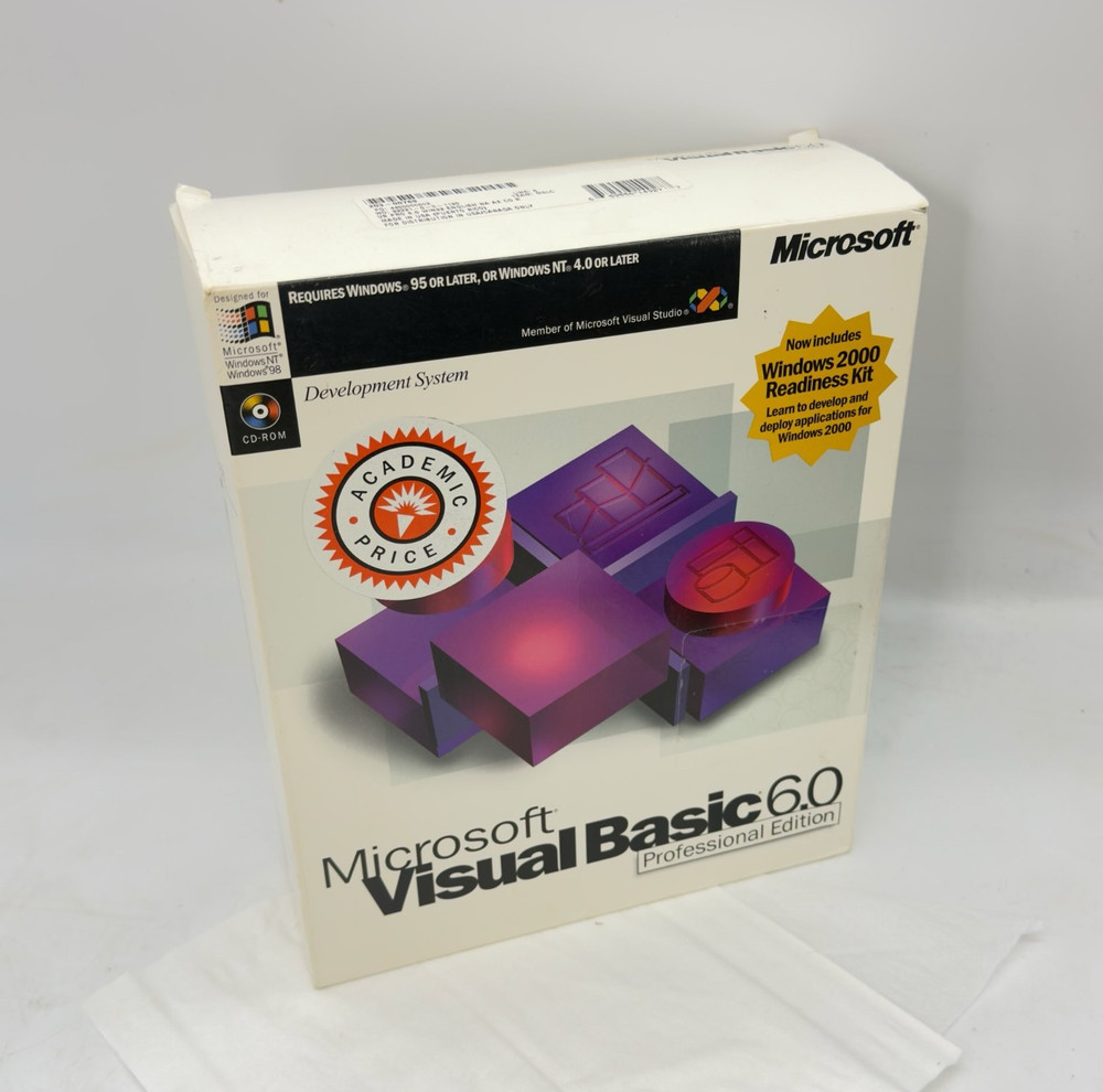 Microsoft Visual Basic 6.0 Professional Edition Big Box CIB MSDN Library VB6