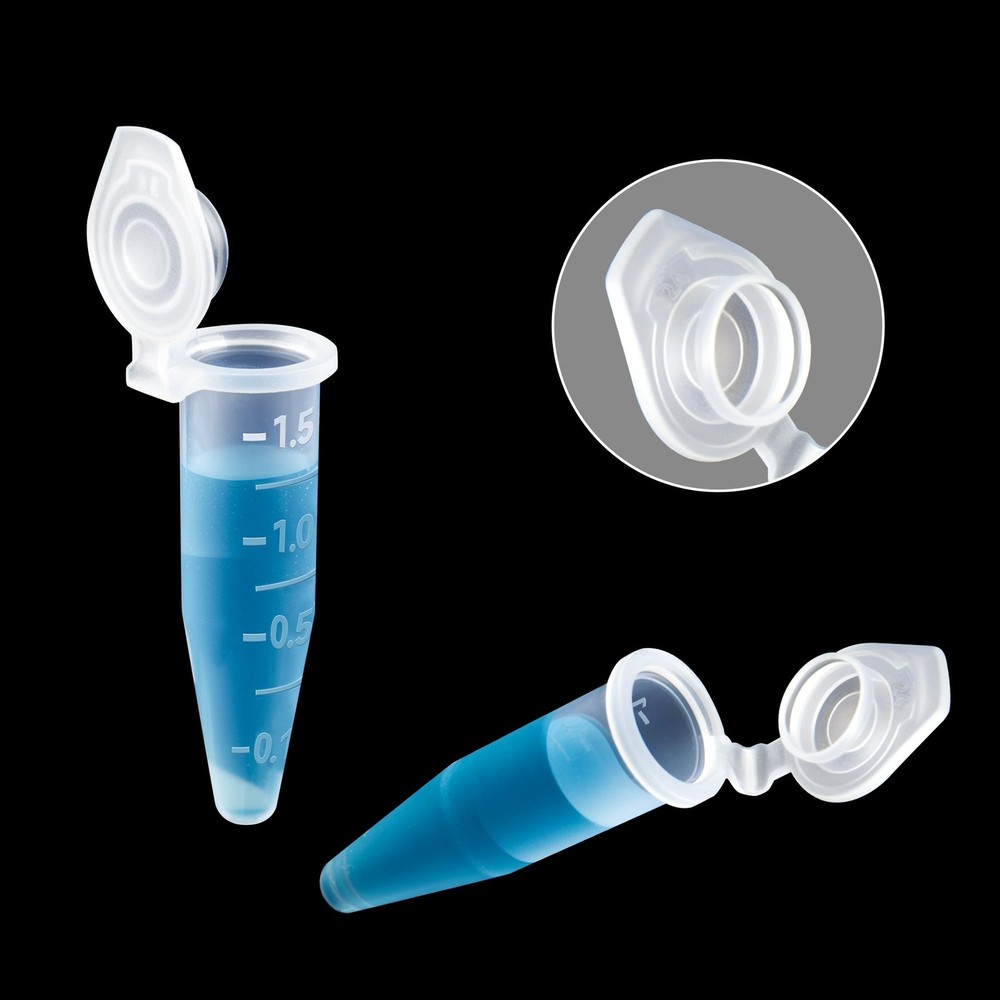 1.5ml Microcentrifuge Tube Snap Cap 500 PCS Graduated Write Marks Lab Testing