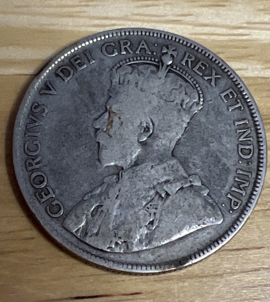Canada 1929 50 Cent Silver Coin .800