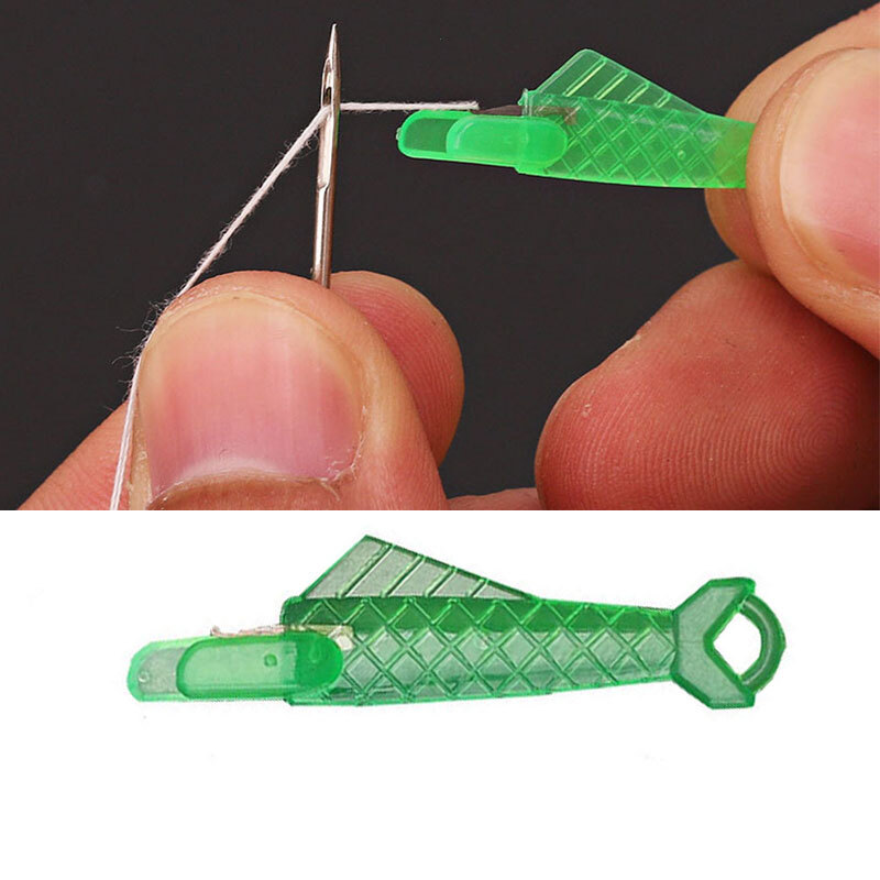 1-5X DIY Fish Type Needle Threader Stitch Thread Guide Tool Hand Sewing Machine