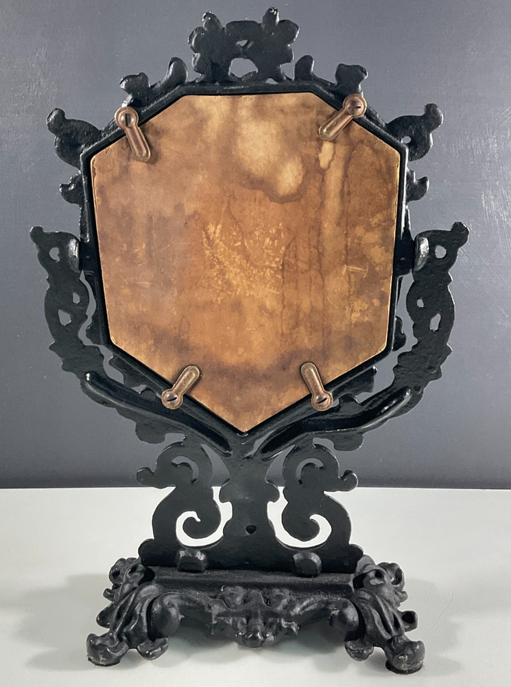Antique Victorian Cast Iron Vanity Table Mirror